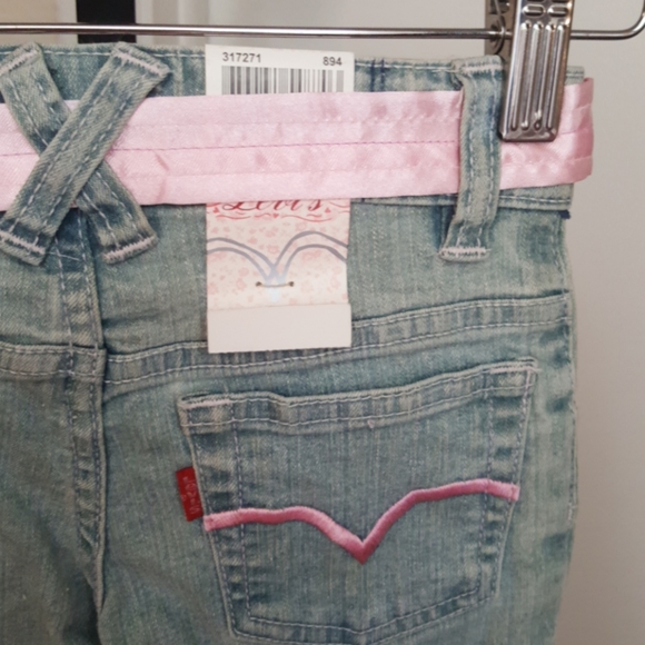 NWT SIZE 4 LEVIS PINK AND WHITE GIRLS JEANS - Picture 5 of 8